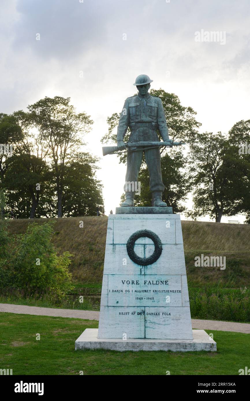 "Our gefallene" Gedenkstätte vor dem Kastellet in Kopenhagen, Dänemark. Stockfoto