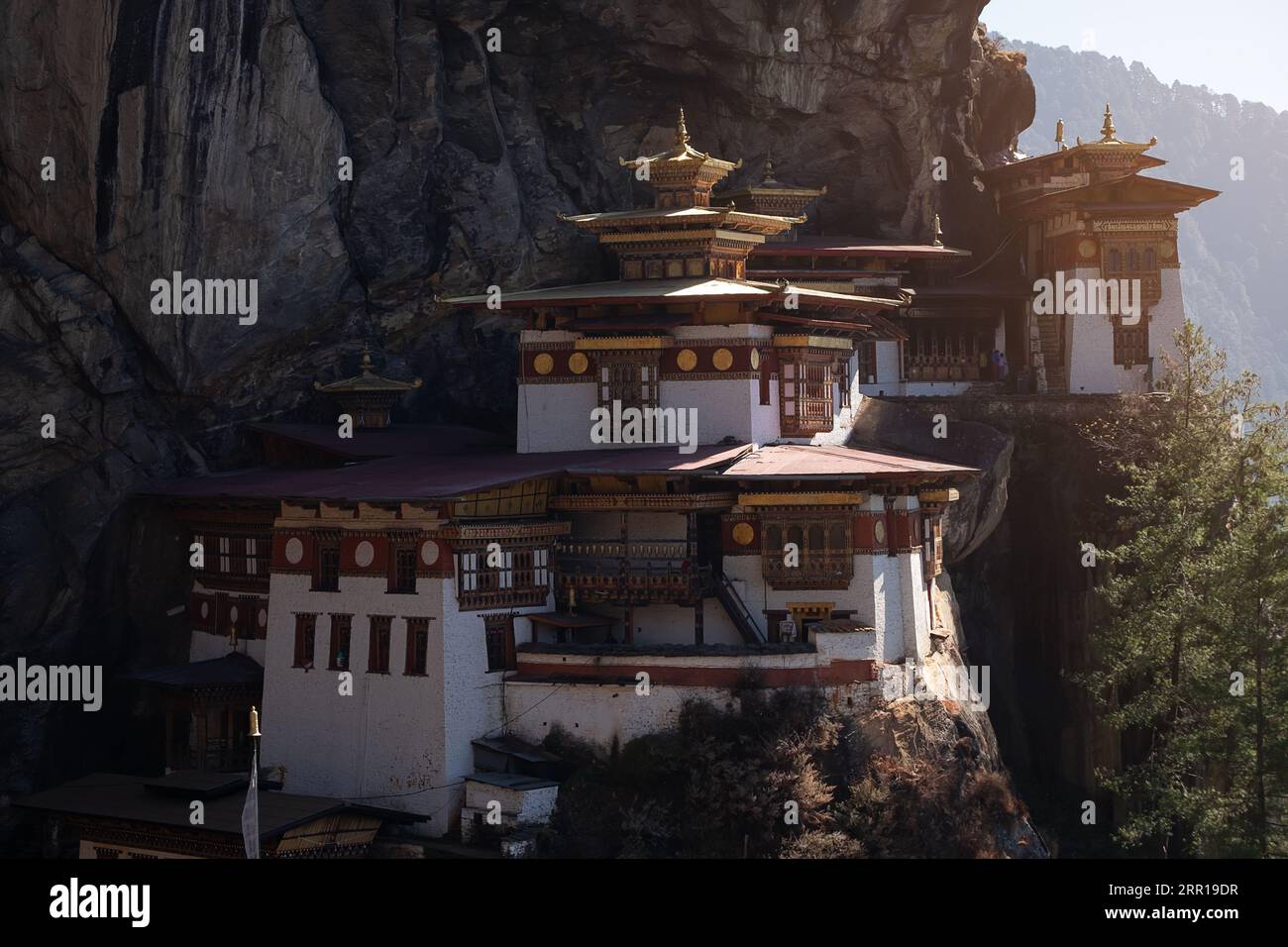 Blick auf den Tiger's Nest Tempel in Paro, Bhutan Stockfoto