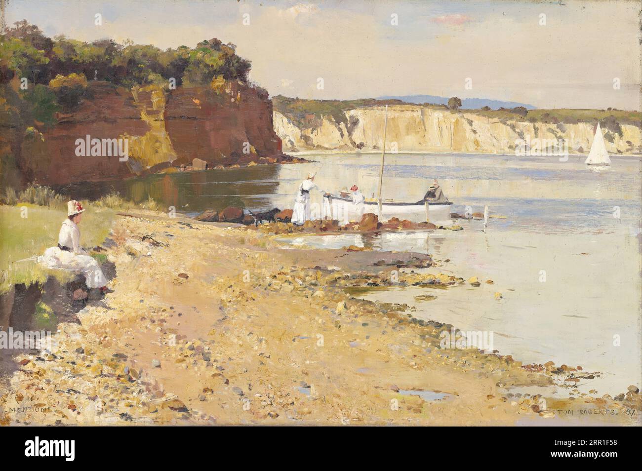 Tom Roberts (Australischer Künstler) - Slumbering Sea - Mentone - 1887 Stockfoto