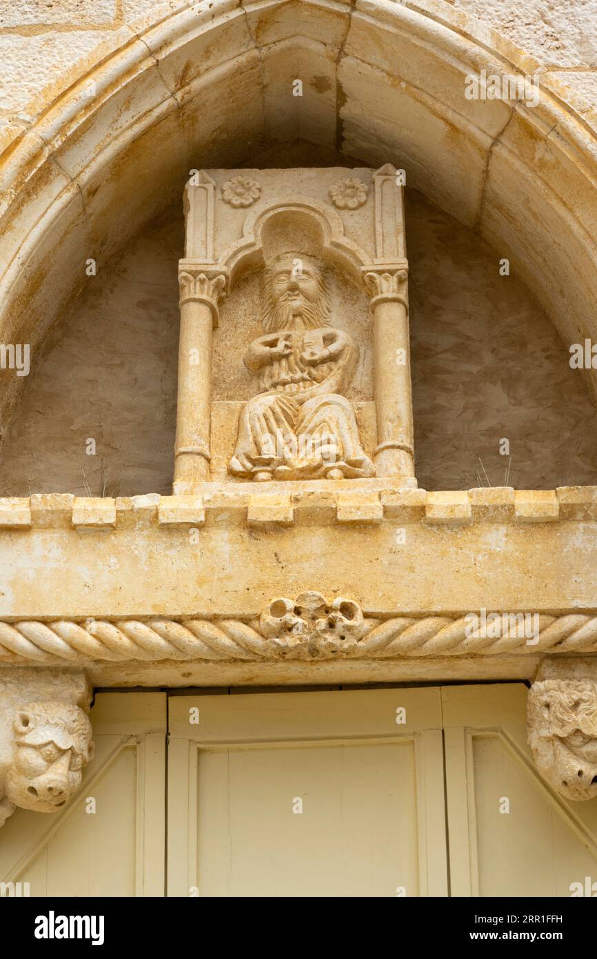 Kroatien Mitteldalmatien Split Hvar spätgotische Kirche des Heiligen Geistes aus dem 15. Jahrhundert Detailrelief der Schöpfer aus der früheren kleineren Kirche Stockfoto