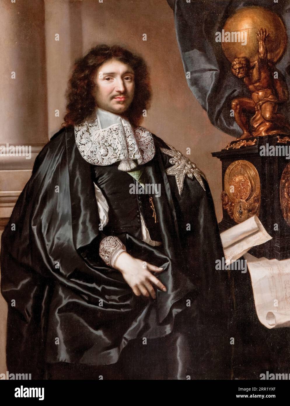 Jean-Baptiste Colbert (1619–1683), französischer Staatsmann, Porträtgemälde in Öl auf Leinwand von Claude Lefebvre, 1666 Stockfoto