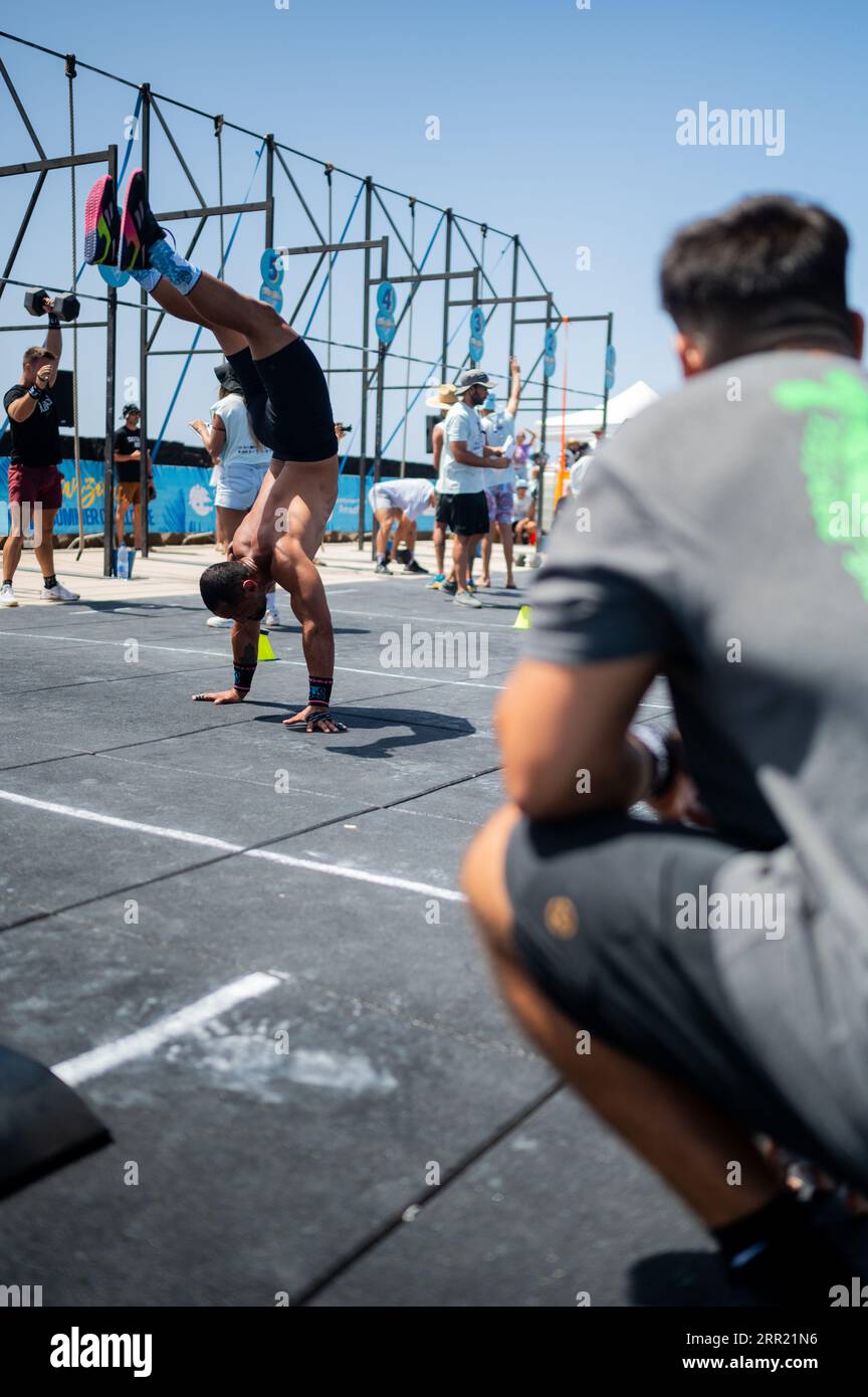 Lanzarote Summer Challenge, Internationale Crossfit-Meisterschaft in Lanzarote, Spanien. Diese Meisterschaft erhielt 2022 die Distinguished Tour Stockfoto