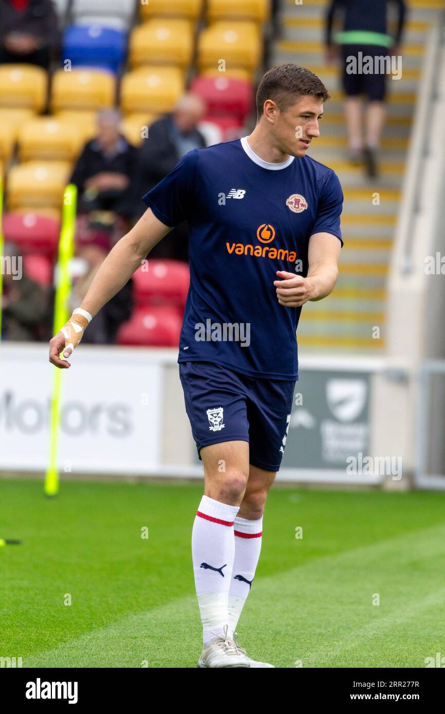 York, Vereinigtes Königreich, 28. August 2023, York City VS Rochdale im LNER Community Stadium, Credit Aaron Badkin. Stockfoto York, Vereinigtes Königreich, 28. August 2023, York City VS Rochdale im LNER Community Stadium, Credit Aaron Badkin. Stockfoto