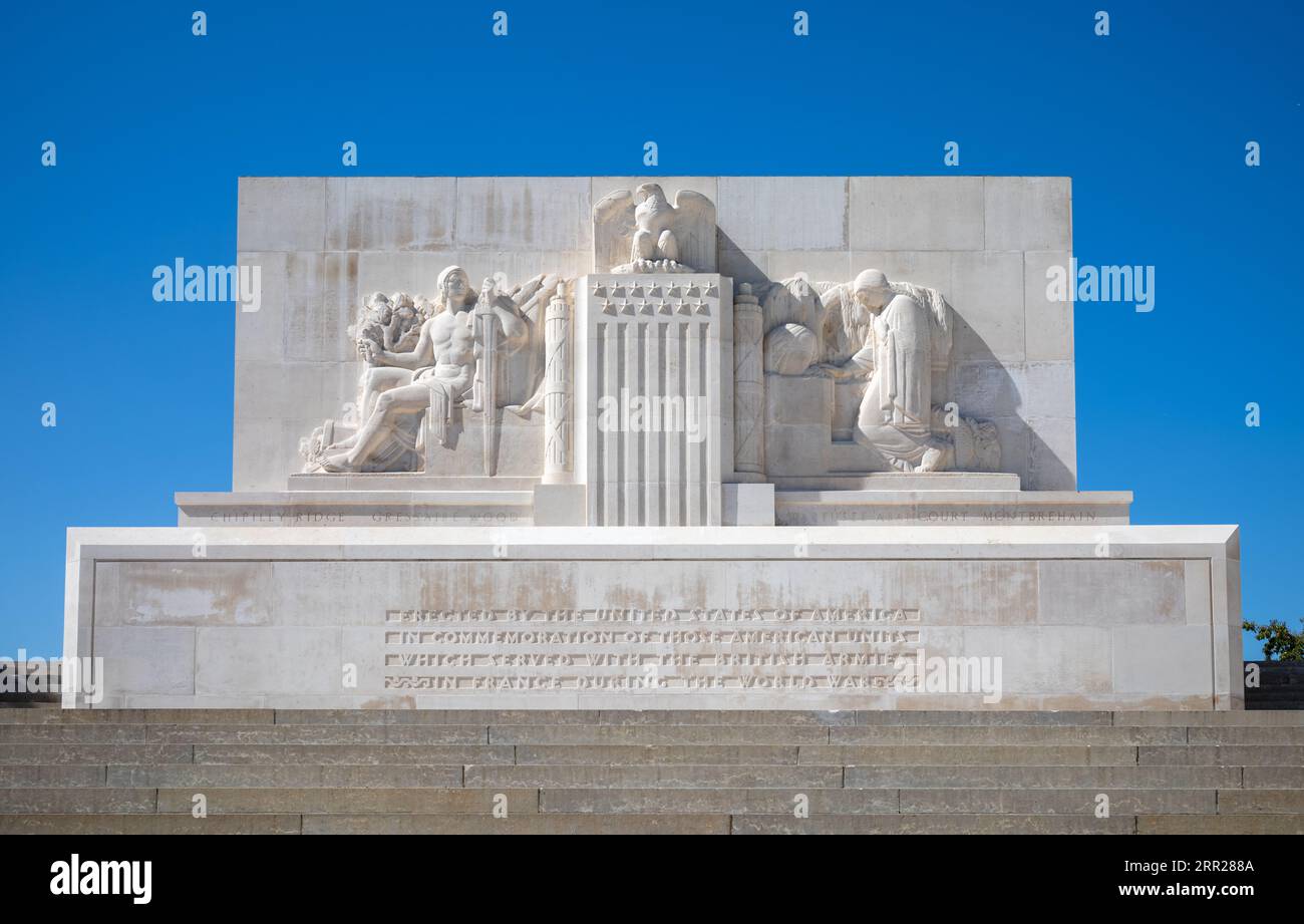 Das Bellicourt American Monument für die 90.000 amerikanischen Truppen, die während des 1. Weltkriegs 1917 und 1918 mit den britischen Armeen in Frankreich dienten. Stockfoto