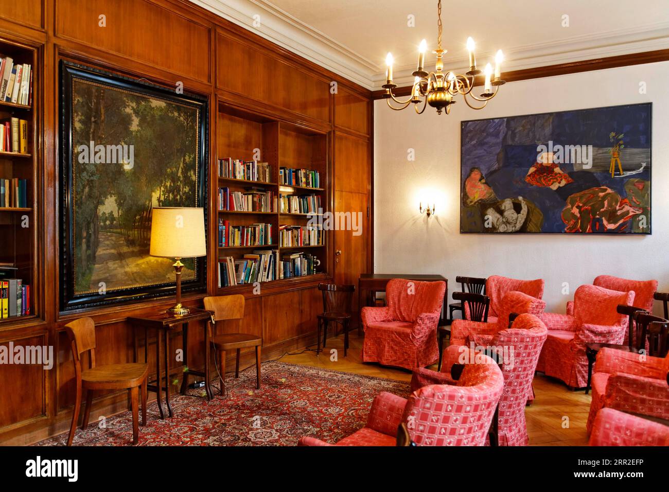 Hotel Bogota, Innenaufnahme mit morbider Innenausstattung, historisches Haus in der Schlueterstraße, Berlin, Deutschland Stockfoto