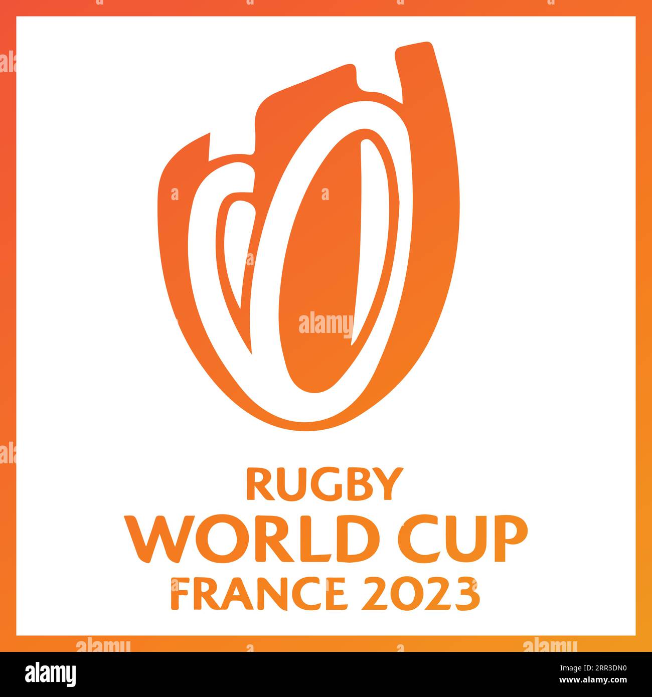 2023 Rugby World Cup Logo berühmteste Turniere, Vektor-Illustration Abstract Gradient editierbares Hintergrundbild Stock Vektor