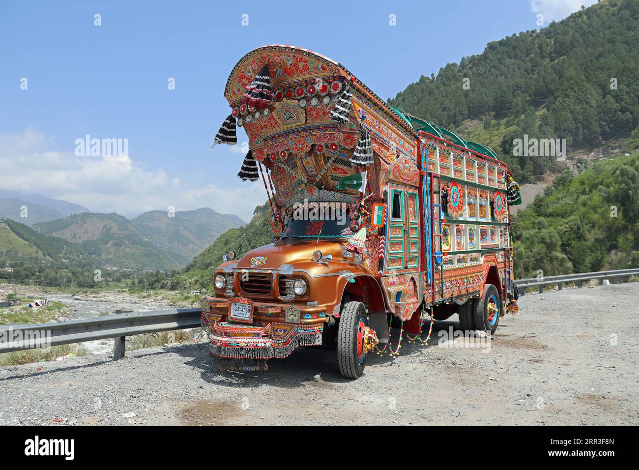 Dekorierter Lkw in Pakistan Stockfoto