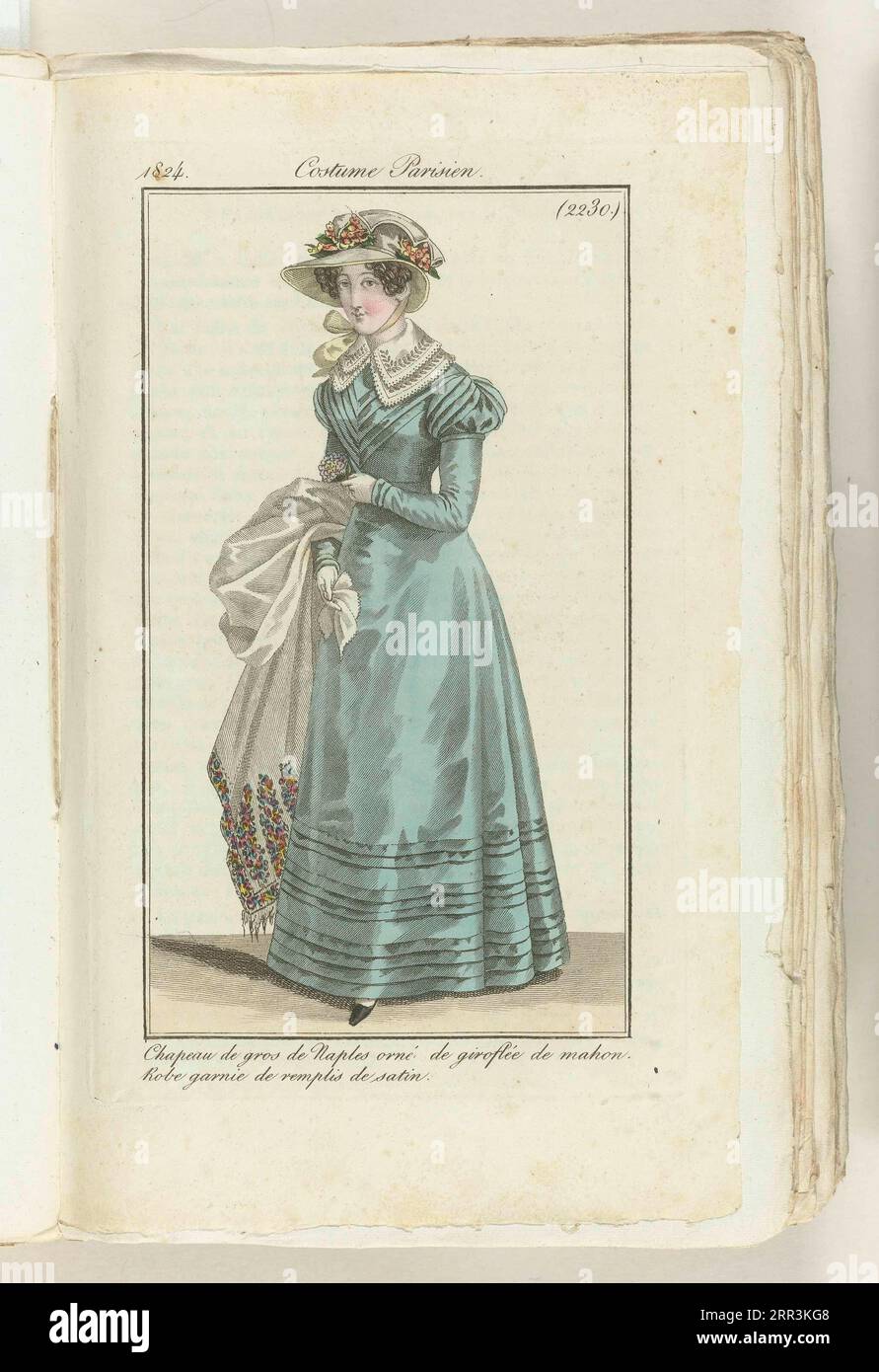 Journal des Dames et des Modes 1821, Kostüm Parisien (2006) - Illustration Stockfoto