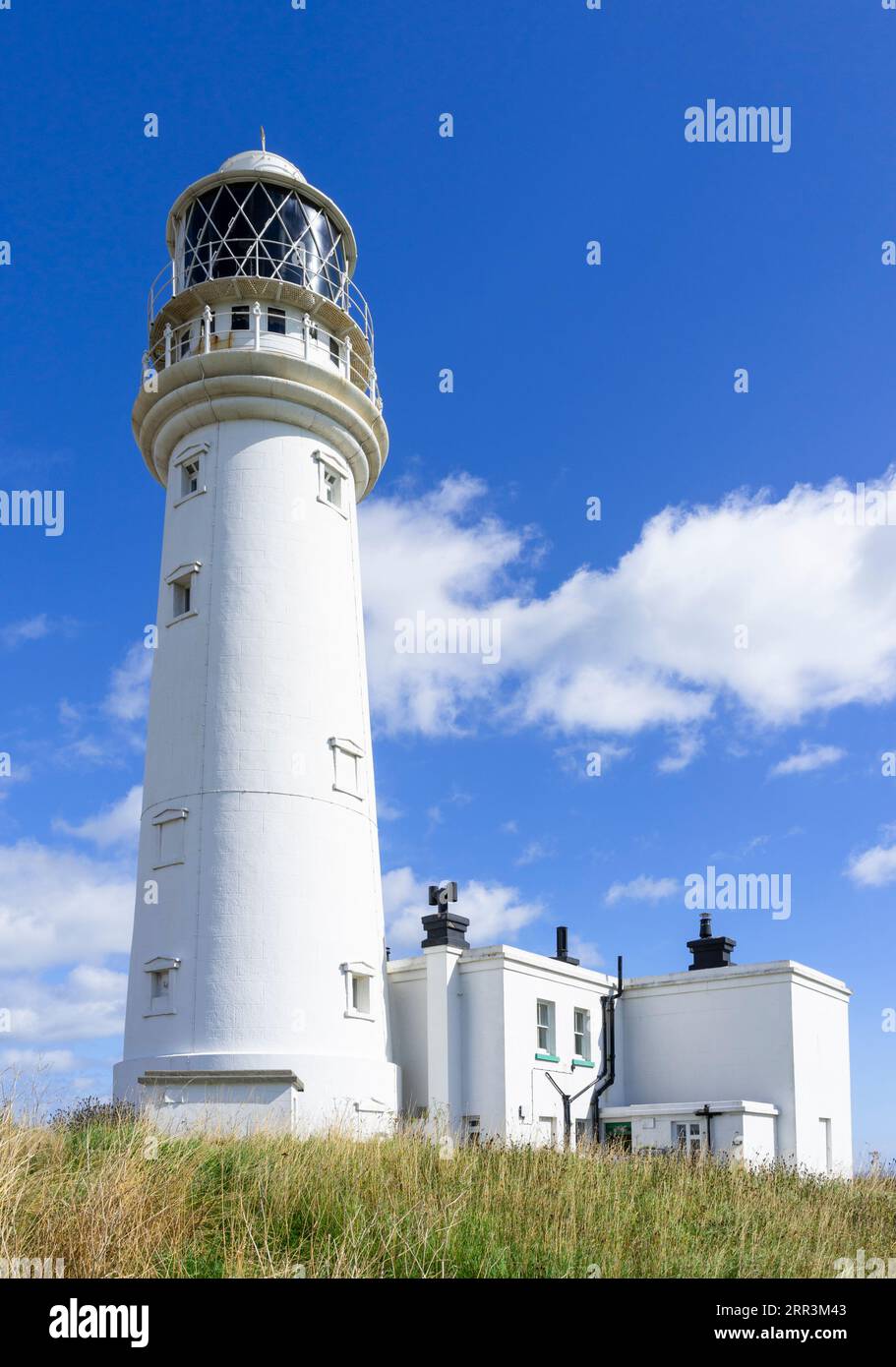 flamborough Head New Flamborough Light House Flamborough Leuchtturm Flamborough Head Yorkshire East Riding an der Küste von Yorkshire England großbritannien gb Europa Stockfoto