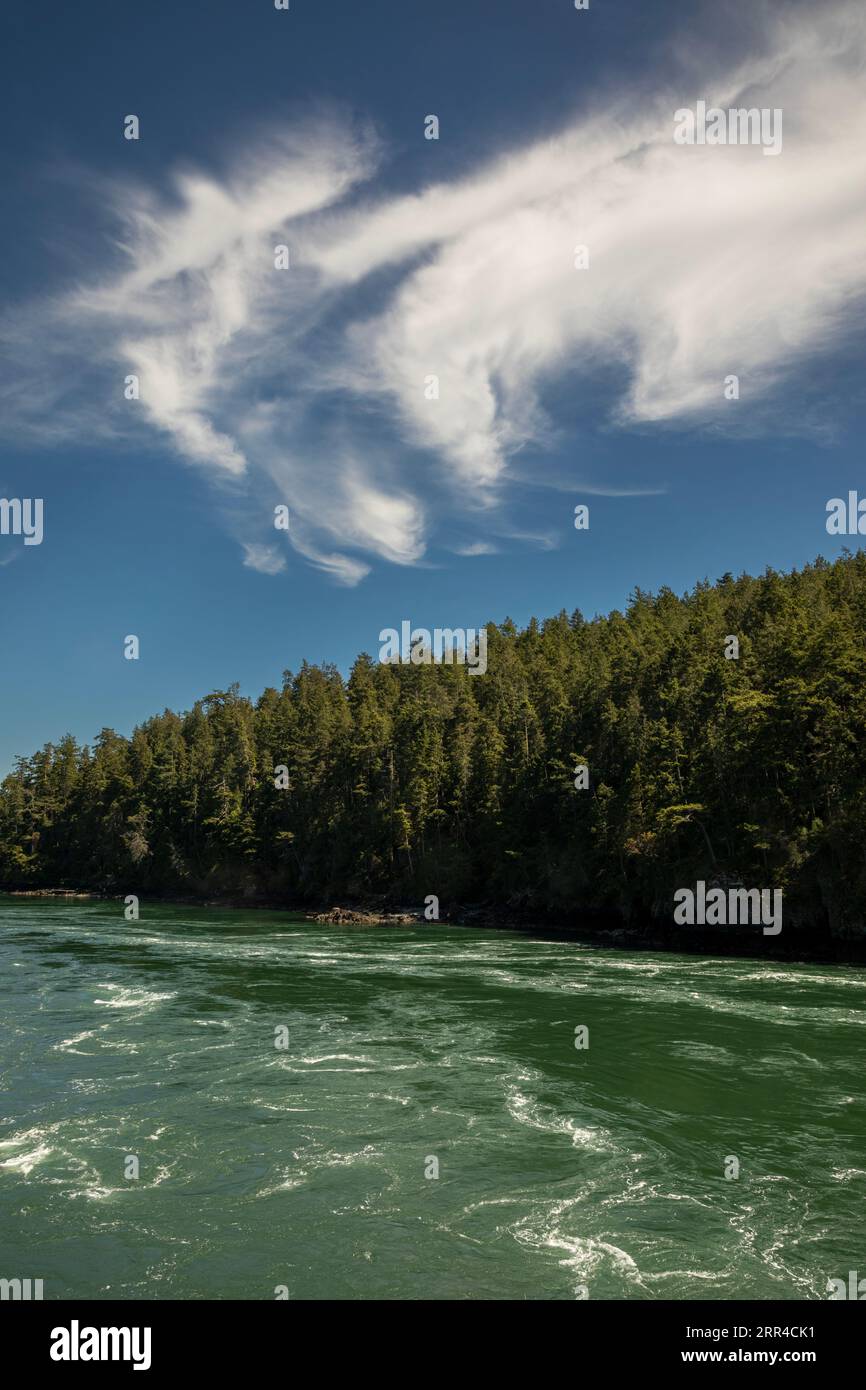 WA23576-00...WASHINGTON - starke Strömungen am Deception Pass im Deception Pass State Park. Stockfoto