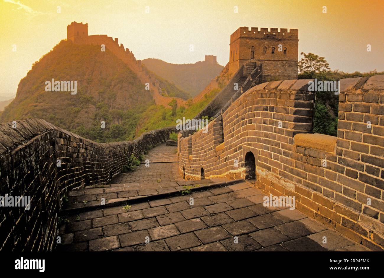 Große Mauer bei Jinshanling in der Provinz Hebei. Stockfoto