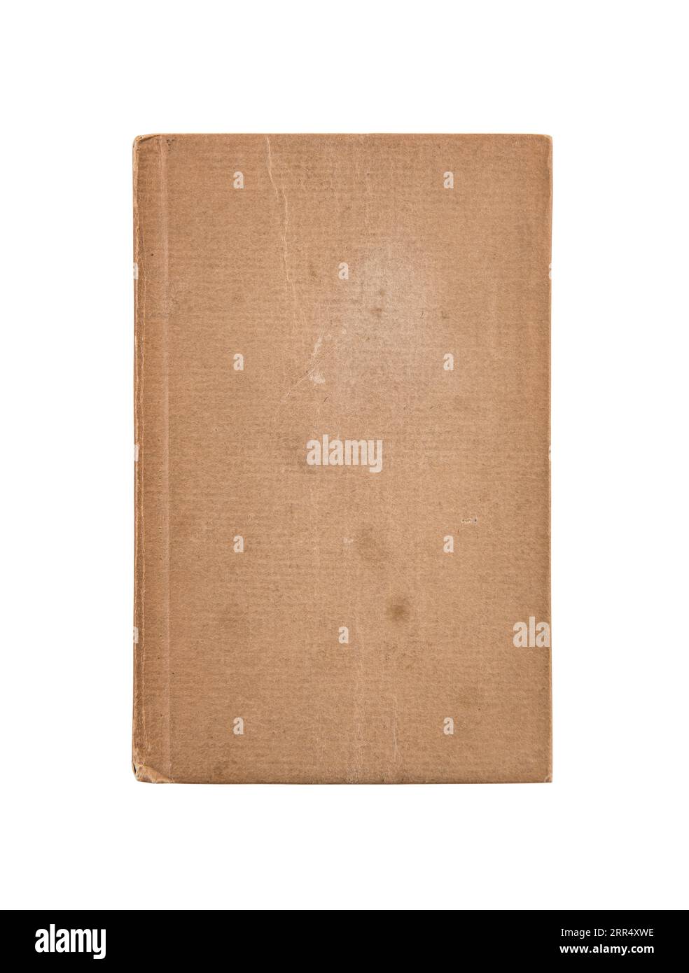 Altes Buch Cover auf weißem Hintergrund mit Freistellungspfad isoliert Stockfoto