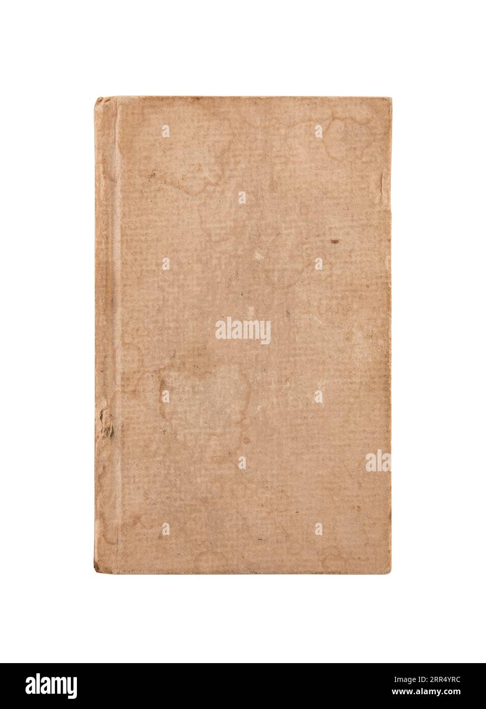 Altes Buch Cover auf weißem Hintergrund mit Freistellungspfad isoliert Stockfoto