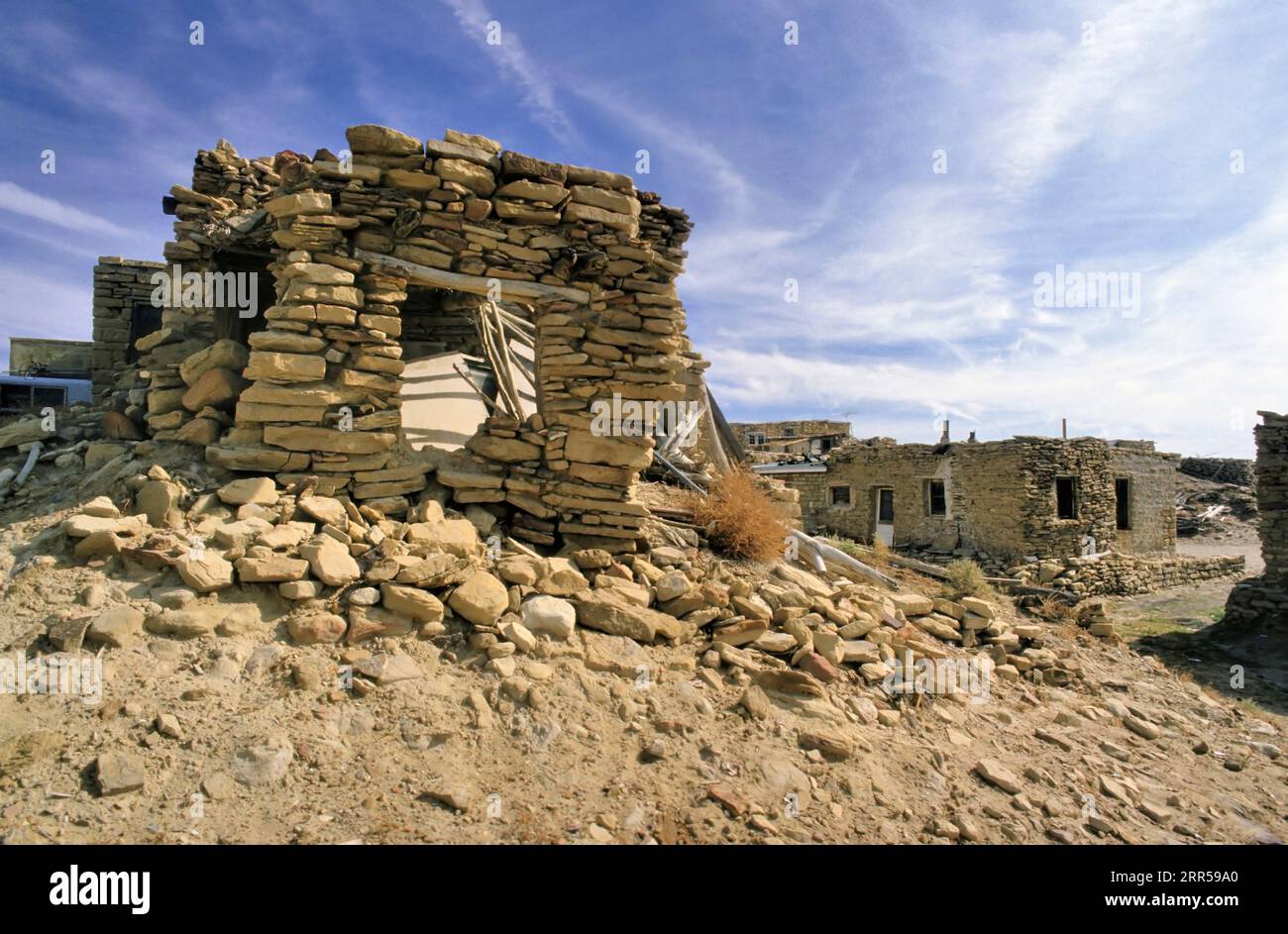 OLD ARAIBI, USA-6. SEPTEMBER 1981: Old Oraibi, Hopi Village on Third Mesa, Hopi Indian Reservation, Arizona. Es ist noch bewohnt, und Old Oraibi vie Stockfoto