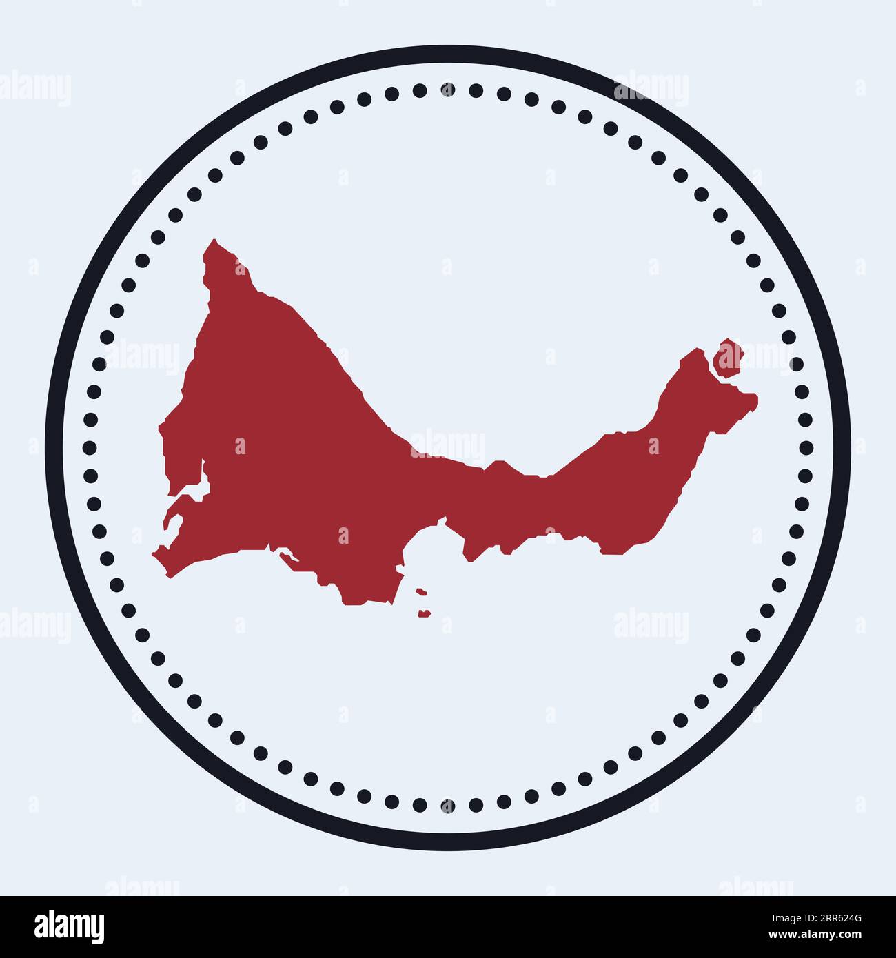 Providenciales Rundstempel. Rundes Logo mit Inselkarte und Titel. Elegantes, minimalistisches Providenciales-Abzeichen mit Karte. Vektorillustration. Stock Vektor