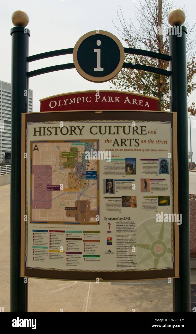 Centennial Olympic Park Area Atlanta Georgia Stockfoto