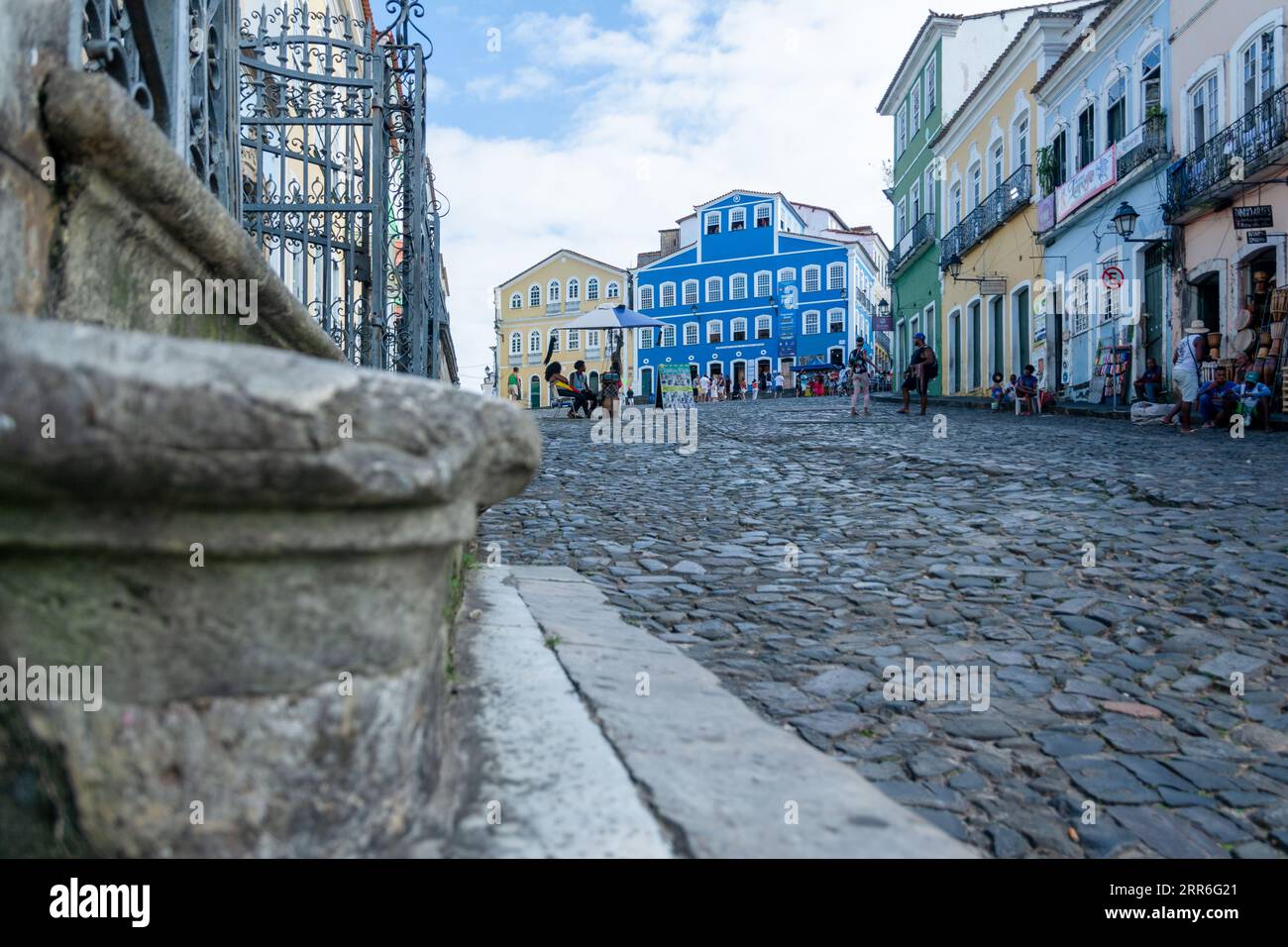 Salvador, Bahia, Brasilien - 02. September 2023: Blick von Ladeira do Pelourinho im historischen Zentrum der Stadt Salvador, Bahia. Stockfoto