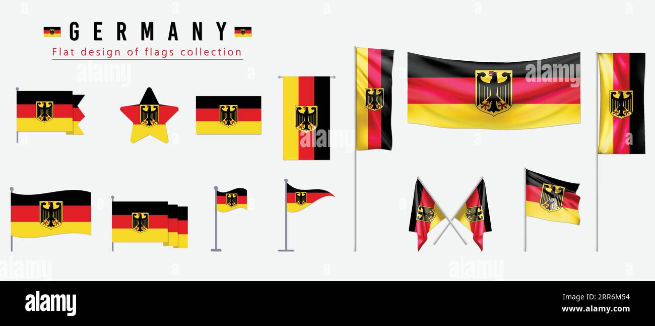 Deutschland Flagge, flaches Design der Flaggen Kollektion Stock Vektor