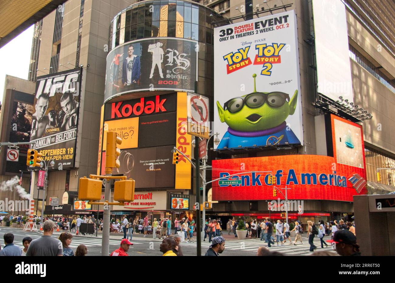 Touristen im Times Square NYC Stockfoto