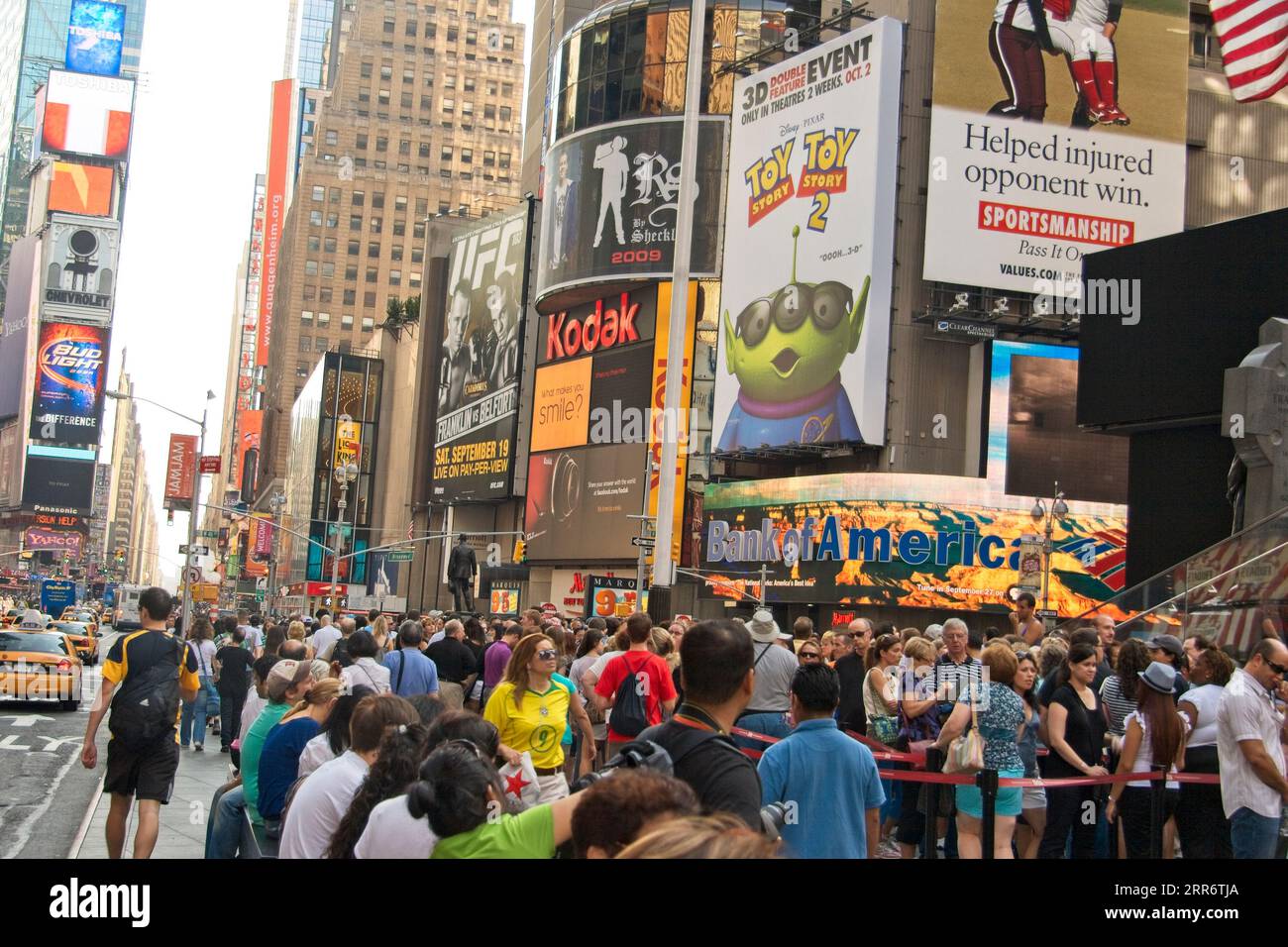 Touristen im Times Square NYC Stockfoto