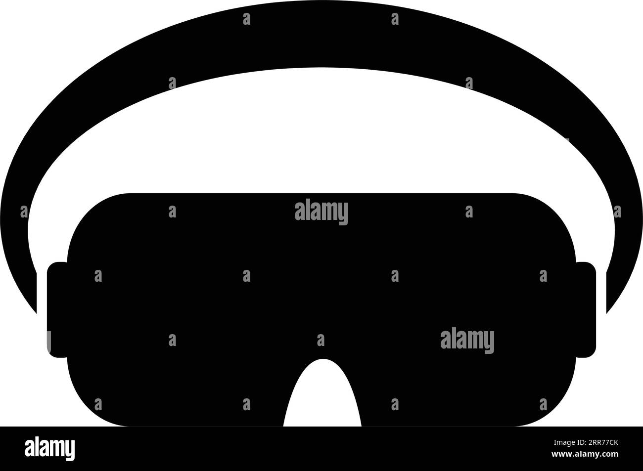 Vektor der VR-Symbol-Silhouette-Entwurfsvorlage isoliert Stock Vektor