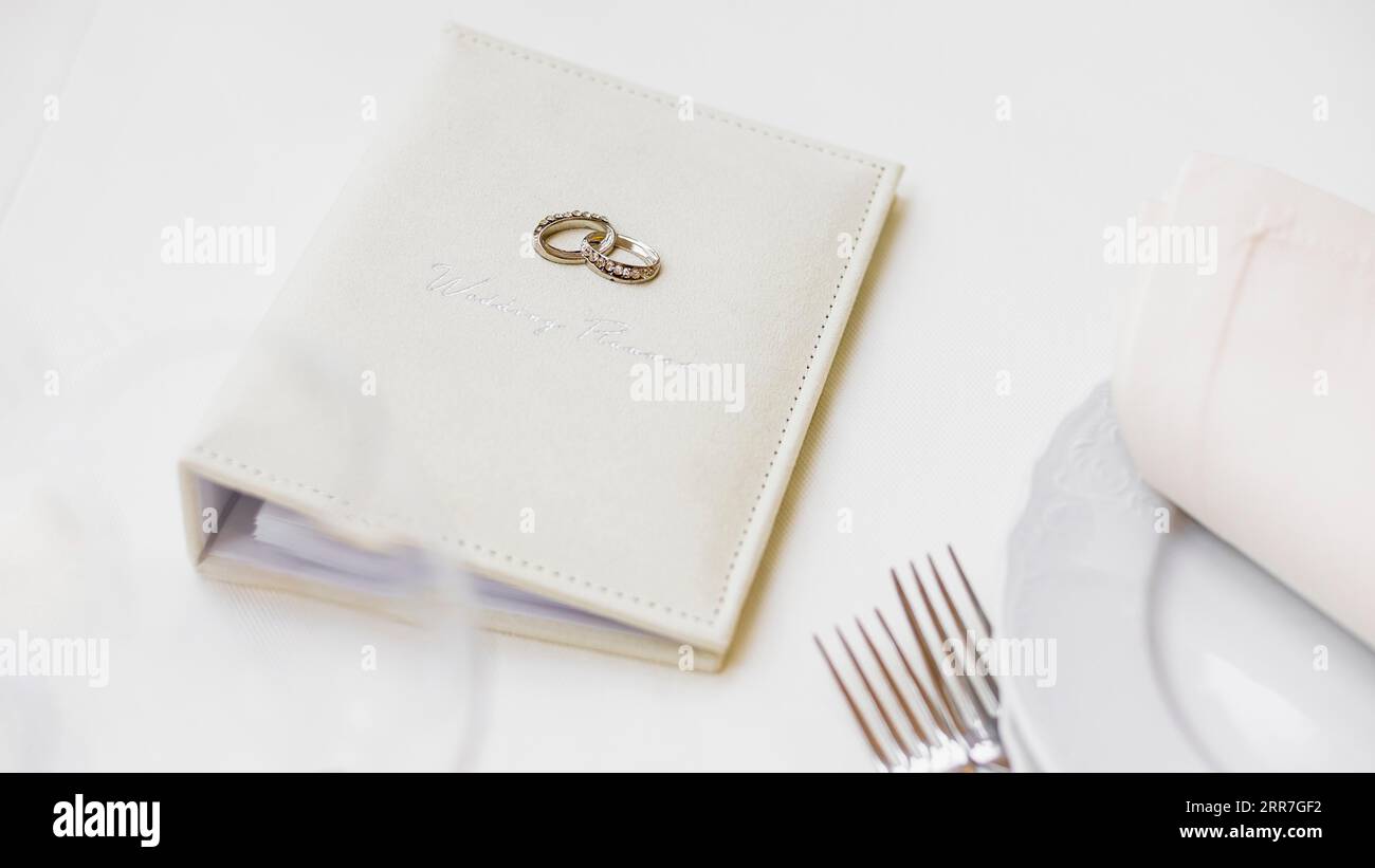 Notizbuch Hochzeitsplanung Stockfoto