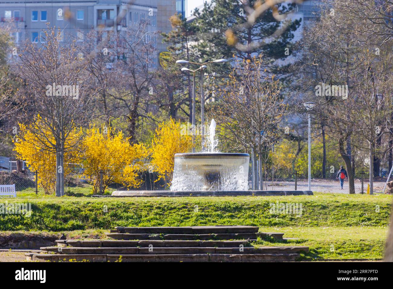 Buergerwiese und Blueherpark, der Hofbrunnen wurde 2008 nach historischen Fotos umgebaut Stockfoto