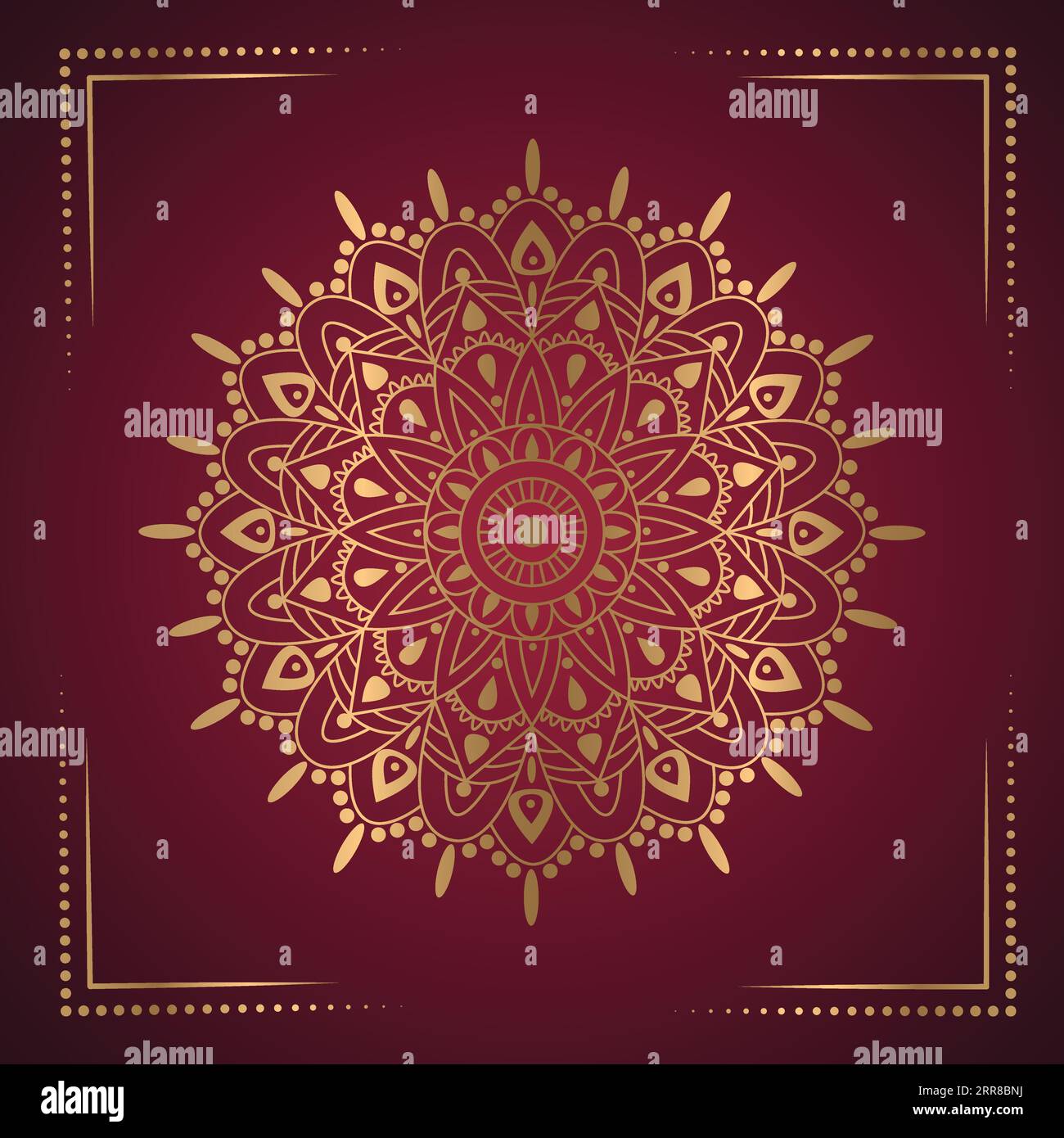 Vector Luxuriöses Dekorationsmandala mit rotem arabischem Muster im arabischen islamischen Design Stock Vektor
