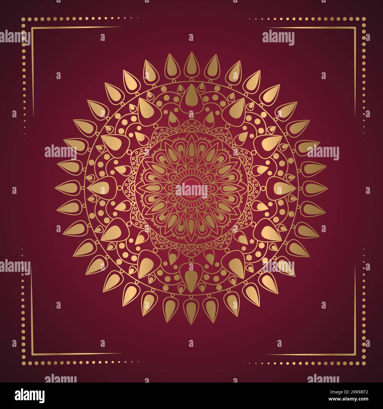Vector Luxuriöses Dekorationsmandala mit rotem arabischem Muster im arabischen islamischen Design Stock Vektor