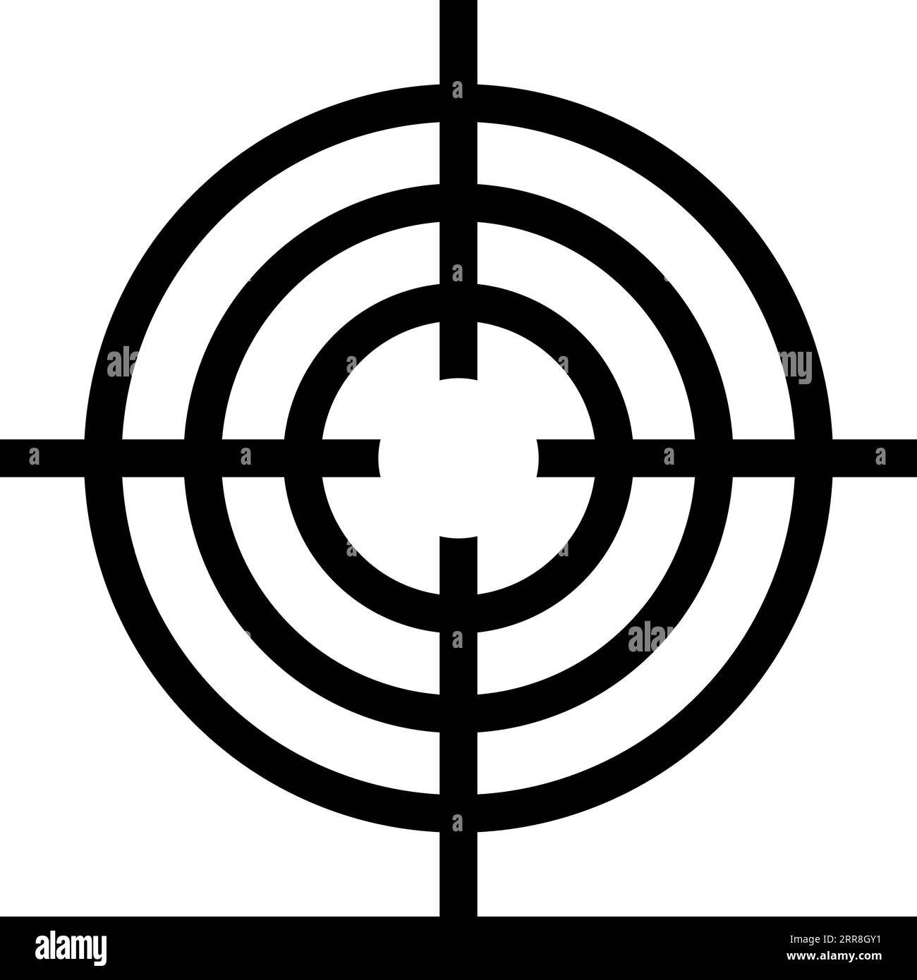 Icon Sight exaktes Schießen Fadenkreuz mit Rundringen Ziel Stock Vektor