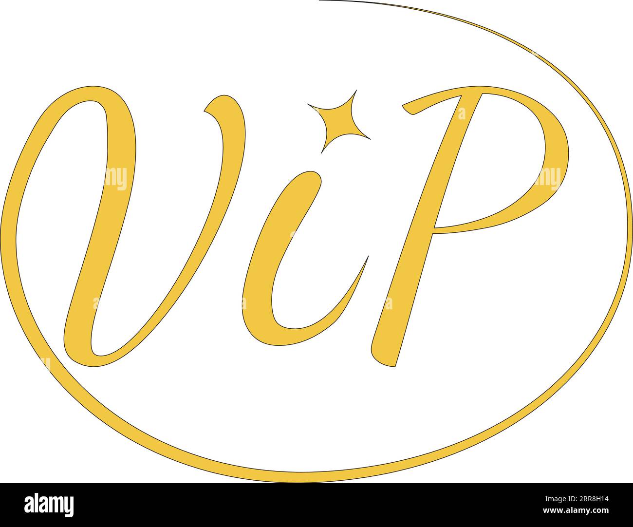 Icon Sign VIP sehr wichtige Person Kalligraphie Wort vip Stock Vektor