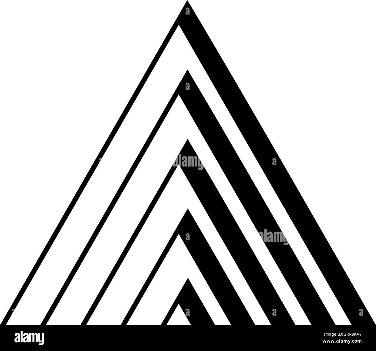 Schwarze dreieckige Logo-Streifen in modernem Stil Stock Vektor