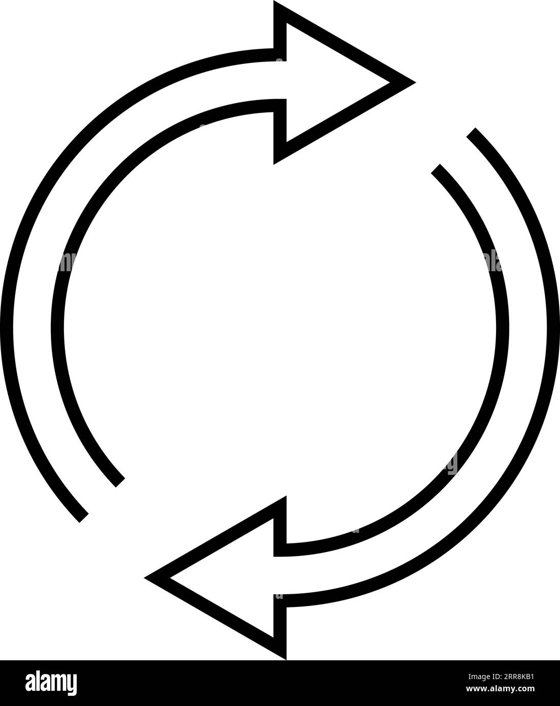 Symbol zum erneuten Laden des Signals, das sich in zwei Pfeilen dreht, um ein erneuerbares Update zu erstellen Stock Vektor