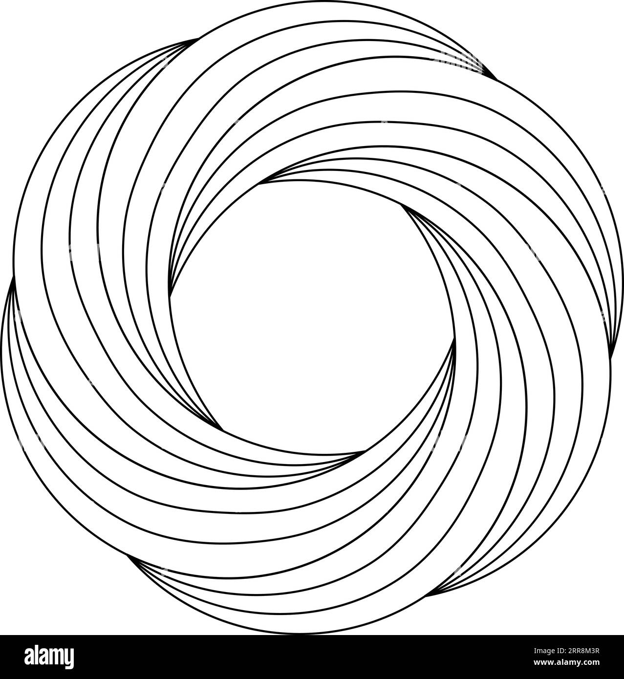 Kreisförmige Ringschablone mit Wirbelblütenmuster und feineren Linien Stock Vektor
