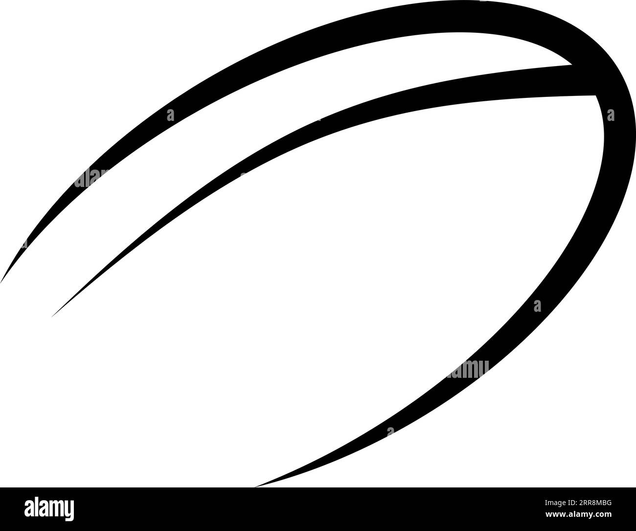 Logo-Symbol fliegende Rugby-Kugel einfache Konturen Stock Vektor