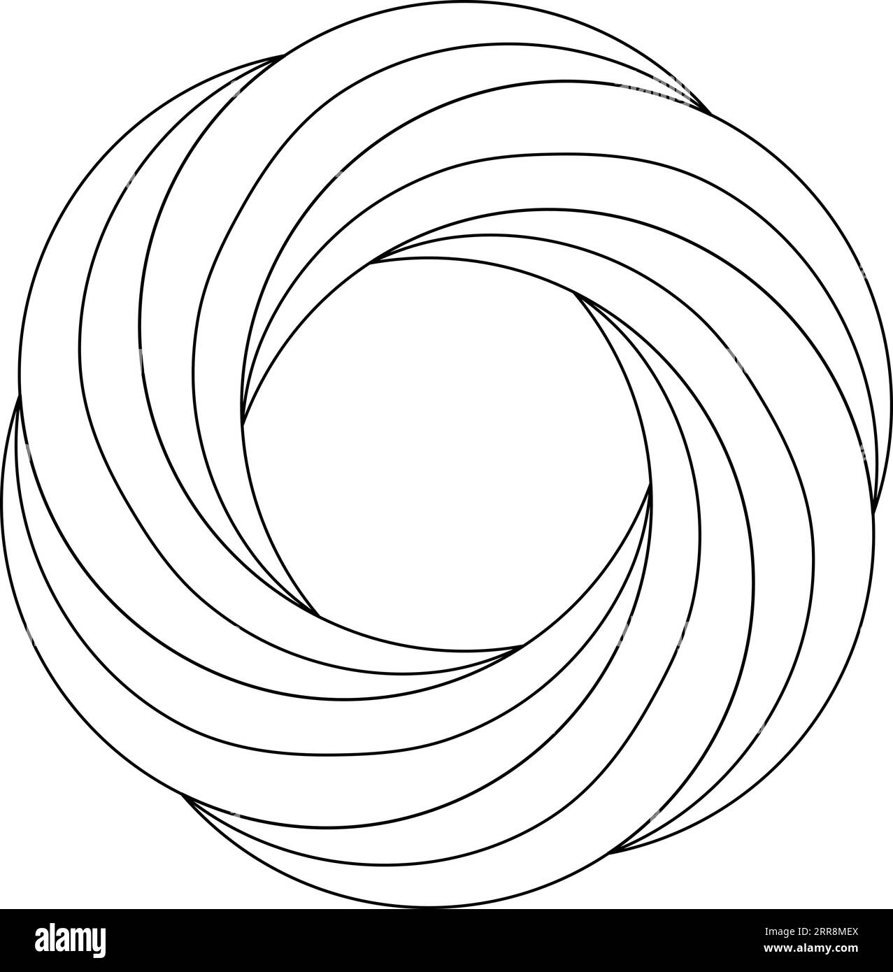 Kreisförmige Ringschablone mit Blumenmuster, die feiner wirbelt Stock Vektor
