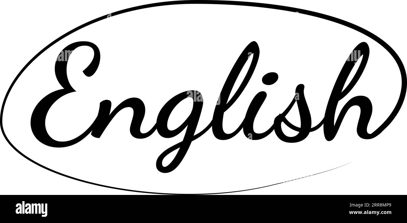 Kalligraphische Handschrift Textwort Englische Stroke kalligraphische Handschrift Stift Stock Vektor