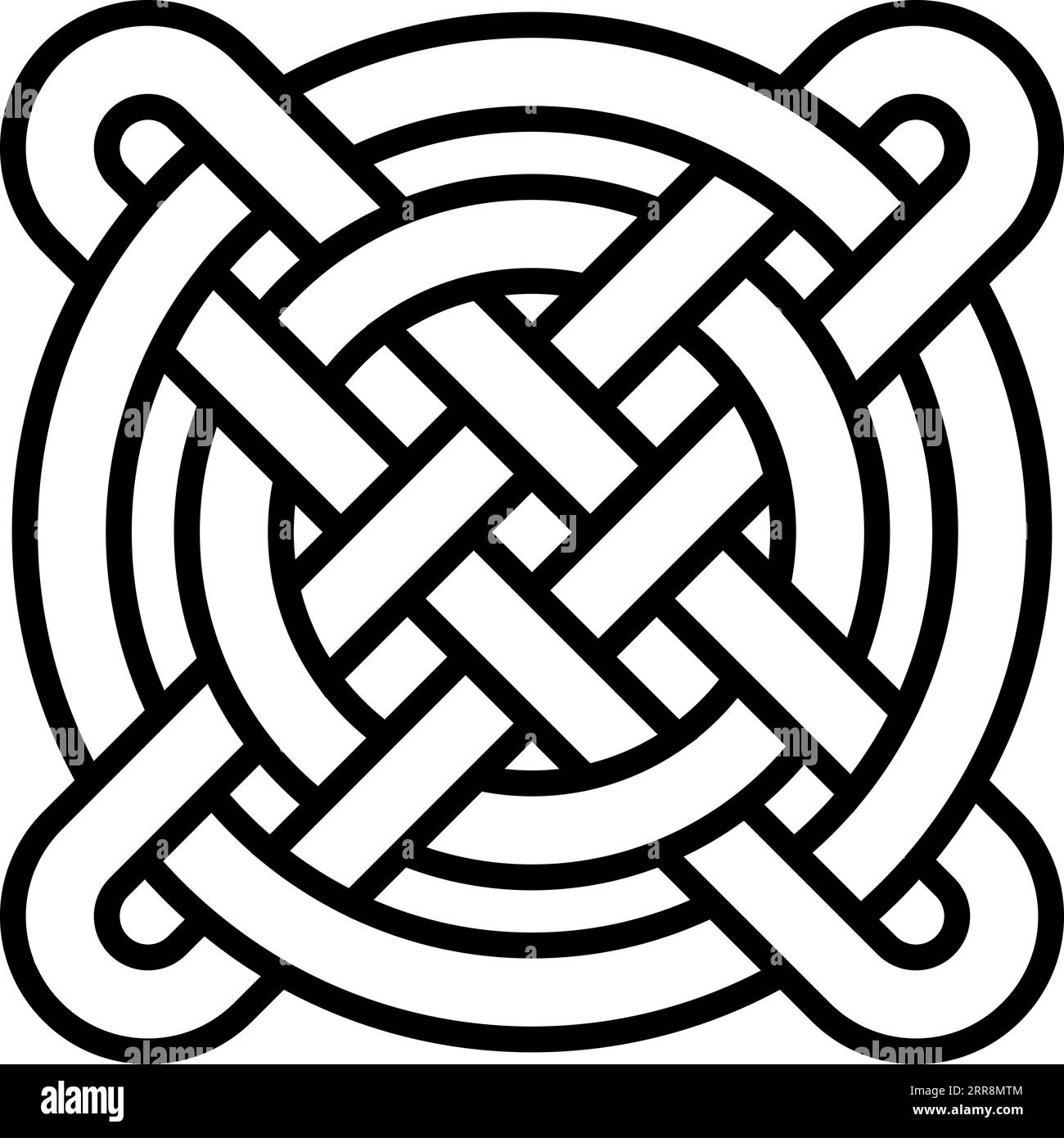 Nationale keltische Muster miteinander verflochtene Kreise kreuzen chinesische Musterweben Stock Vektor