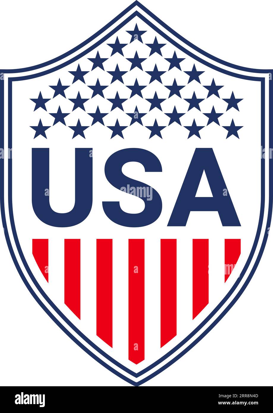 USA-Badge, Unabhängigkeitstag-Badge-Label, amerikanisches Flaggenelement Stock Vektor