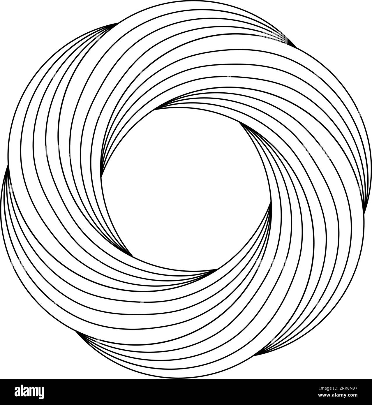 Kreisförmige Ringschablone mit wirbelnden Blumenmustern, wirbelnden, feineren Linien Stock Vektor