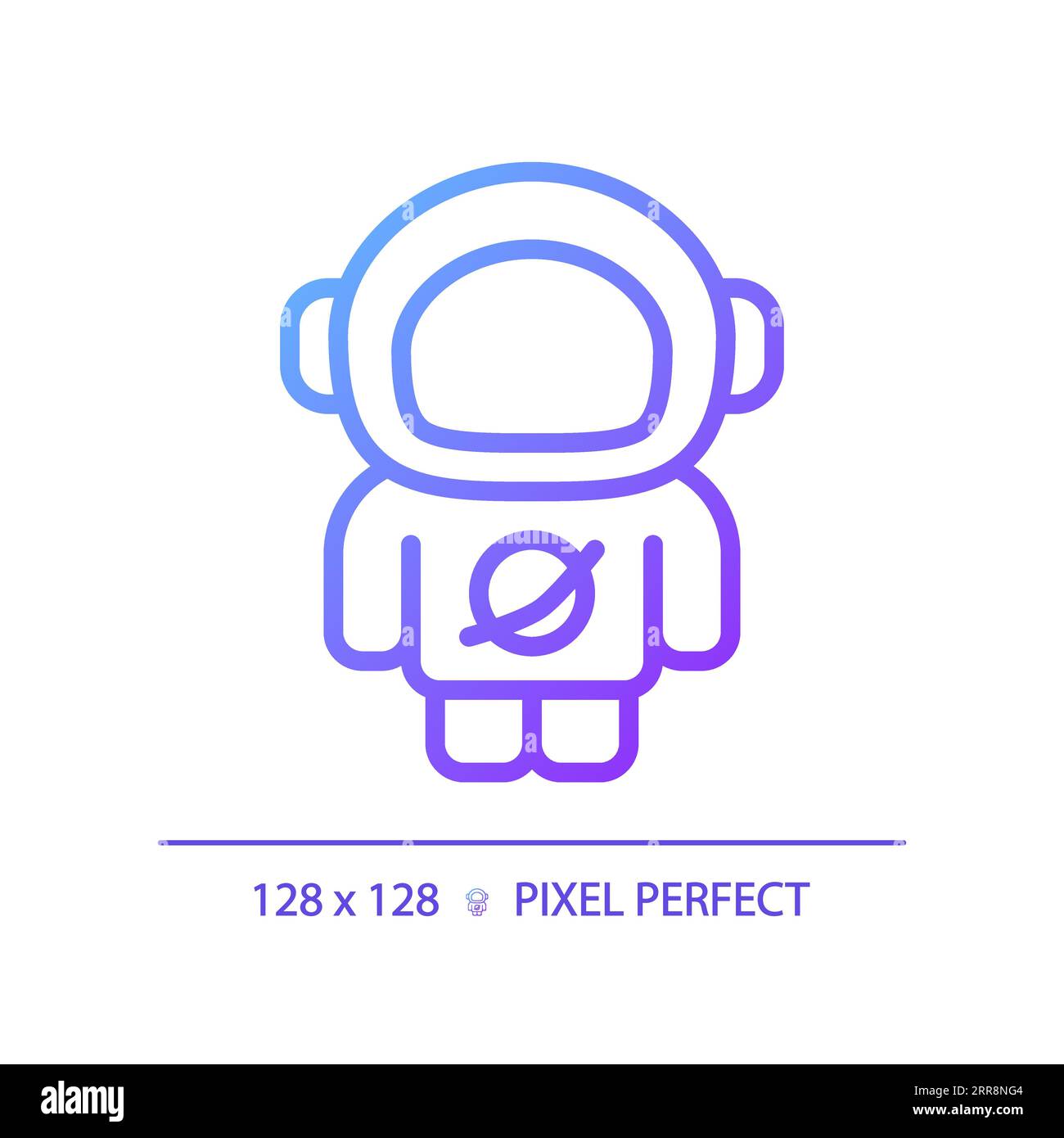 Symbol für linearen Vektor mit perfektem Gradienten und Pixeln des Astronauten Stock Vektor