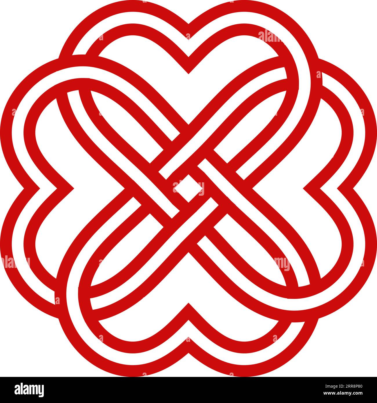 Keltischer Knoten rote Herzen in der Form unten Stock Vektor