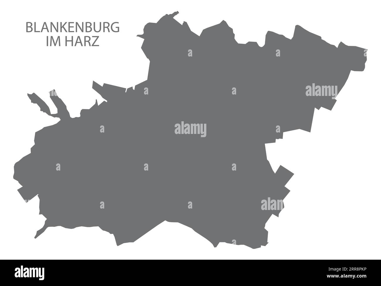 Blankenburg im Harz Deutsche Stadtkarte graue Illustration Silhouettenform Stock Vektor