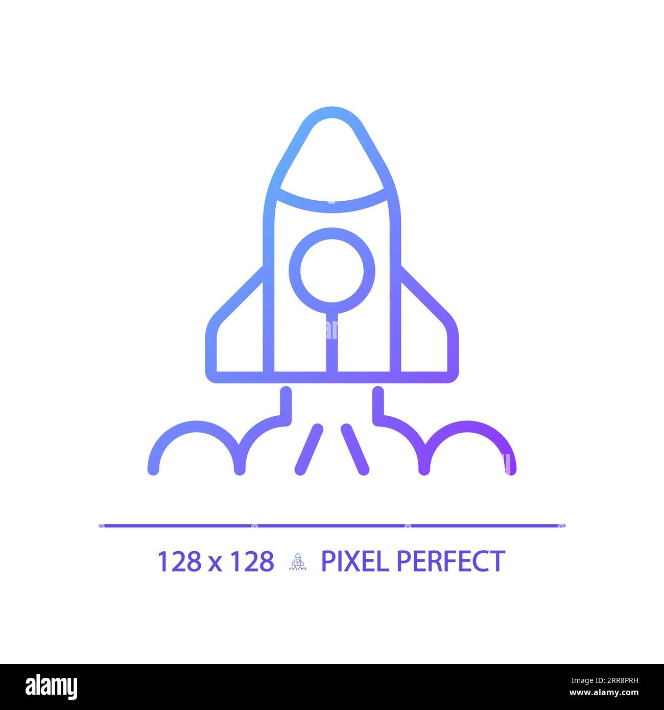 Symbol für den linearen Vektor mit perfektem Gradienten und Space Launch Pixel Stock Vektor Symbol für den linearen Vektor mit perfektem Gradienten und Space Launch Pixel Stock Vektor
