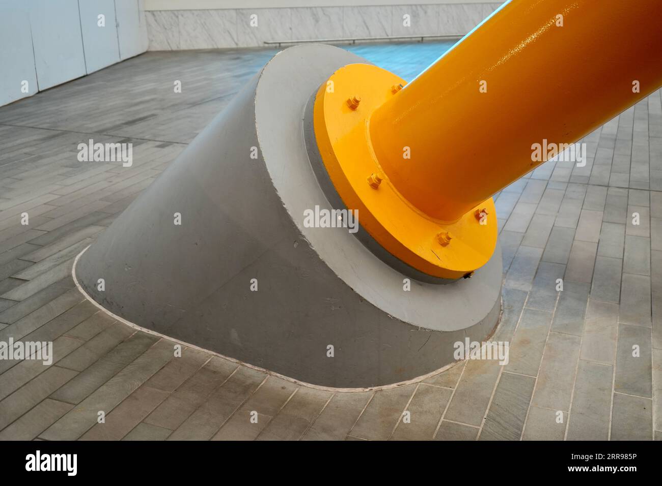 London, Großbritannien, massive Dachhalterung für die O2 Arena. Stockfoto