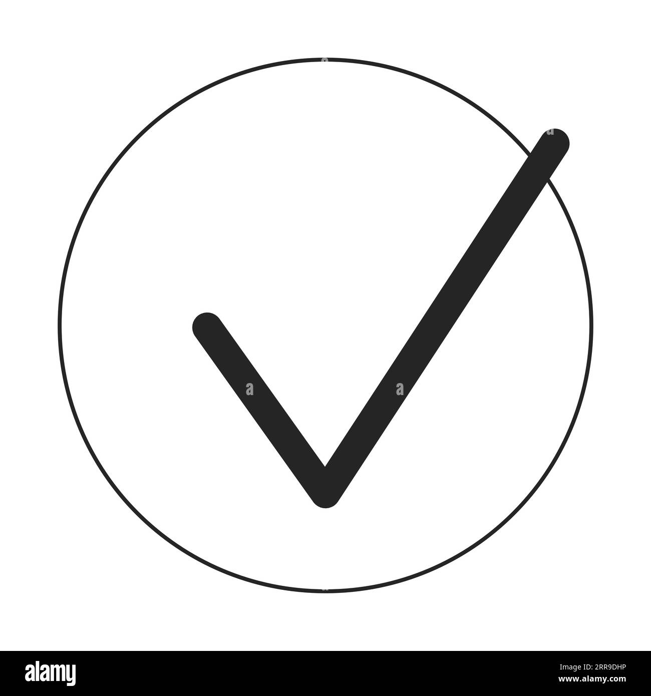 Aufzählungspunkt Aktivieren Sie das Kontrollkästchen flaches monochromes isoliertes Vektorobjekt Stock Vektor