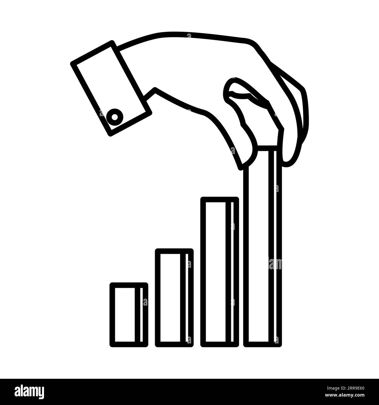 Handwerkliche Erstellung eines wachsenden Diagramms der Börsennotierungen Stock Vektor