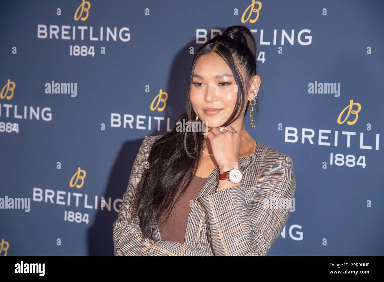 New York, Usa. September 2023. Chloe Kim nimmt am Breitling x Charlize Theron Navitimer „for the Journey“ Launch in New York City Teil. (Foto: Ron Adar/SOPA Images/SIPA USA) Credit: SIPA USA/Alamy Live News Stockfoto