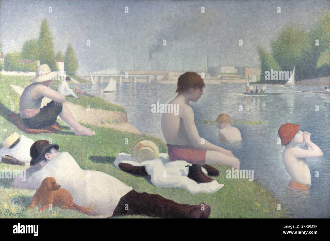 Georges Seurat - Badende bei Asnieres 1884 Stockfoto