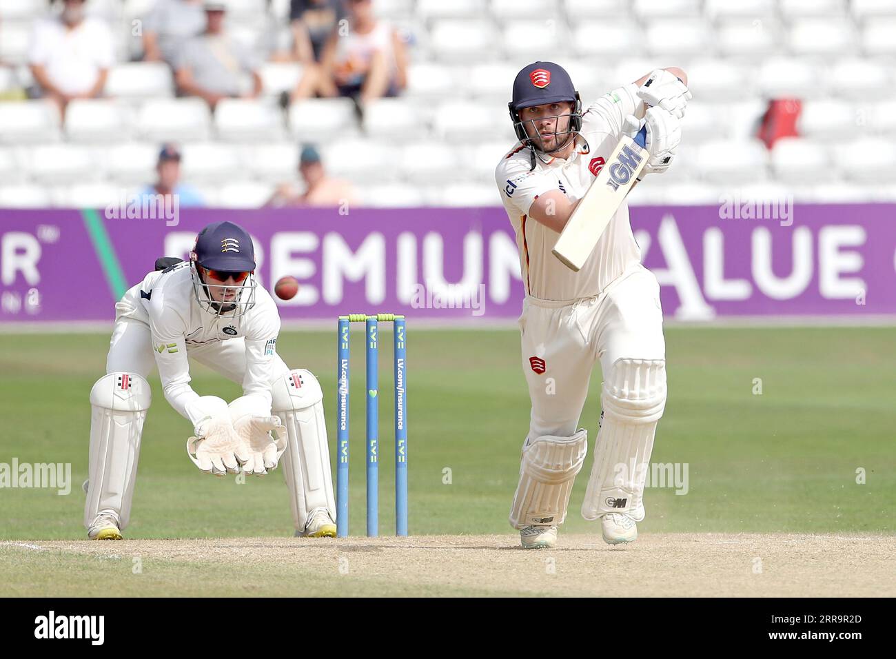 Matt Critchley im Kampf gegen Essex während des Essex CCC vs Middlesex CCC, LV Insurance County Championship Division 1 Cricket im Cloud County Stockfoto